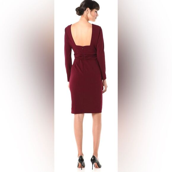 Dress the Population Burgundy Drew Mini Dress, Size Small - Picture 3 of 9